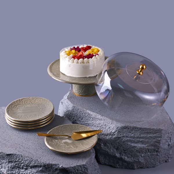 Cake  Serving Set 9Pcs From Majlis - Grey
