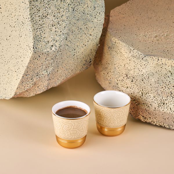 Espresso Set Of Two Cups From Majlis - Beige