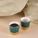 Espresso Set Of Two Cups From Majlis - Green