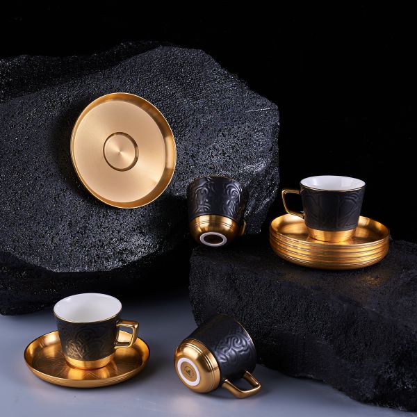 Tea Porcelain Set 12 Pcs From Majlis - Black