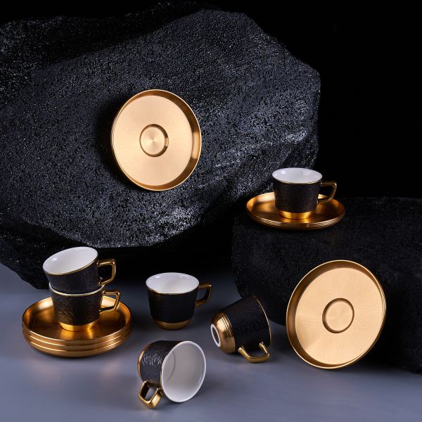 Turkish  Coffee Set 12Pcs From Majlis - Black