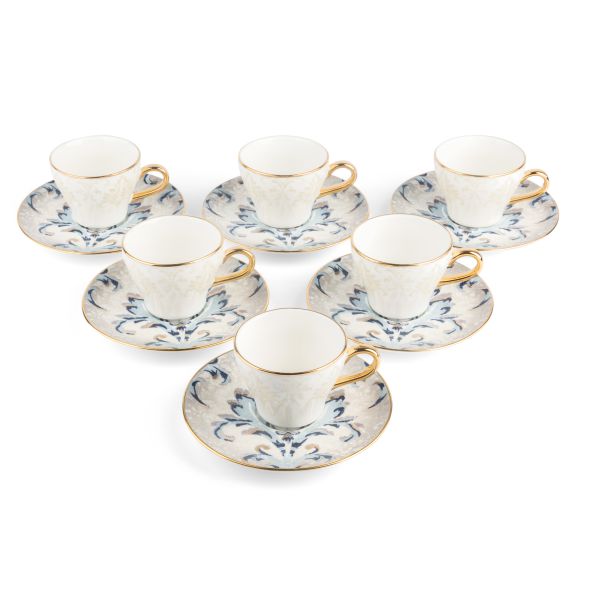 Turkish  Coffee Set 12Pcs From Harir - Blue