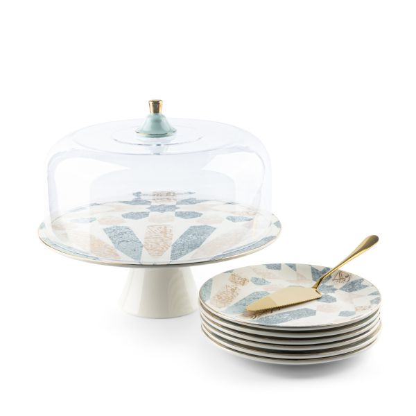 Cake  Serving Set 9Pcs From Amal - Blue