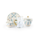 Tea And Arabic Coffee Set 19Pcs From Amal - Blue