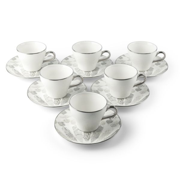Tea Porcelain Set 12 Pcs From Amal -Grey