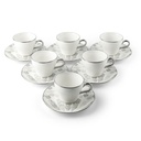 Tea Porcelain Set 12 Pcs From Amal -Grey