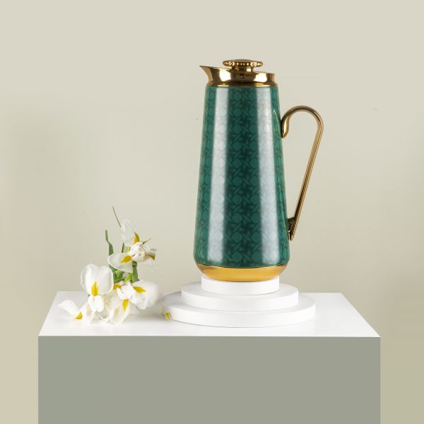 Vacuum Flask For Tea And Coffee From Rattan - Green