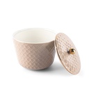 Medium Porcelain vase With Cover From Rattan - Brown