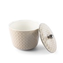 Medium Porcelain vase With Cover From Rattan - Beige