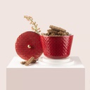 Large Porcelain vase With Cover From Rattan - Red