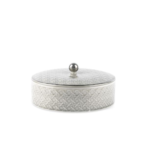 Medium Date Bowl From Rattan - Grey