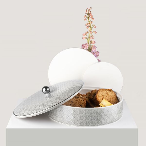Medium Date Bowl From Rattan - Grey