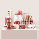 Tea And Arabic Coffee Set 19Pcs From Rattan - Red