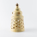 Large electronic Candle From Rosette - Ivory
