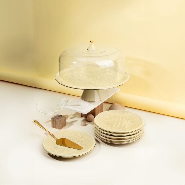 Cake Serving Set 9 Pcs From Diwan -  Ivory