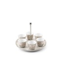 Arabic Coffee Set With Cup Holder From Diwan -  Pearl