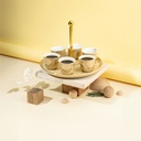 Arabic Coffee Set With Cup Holder From Diwan -  Ivory