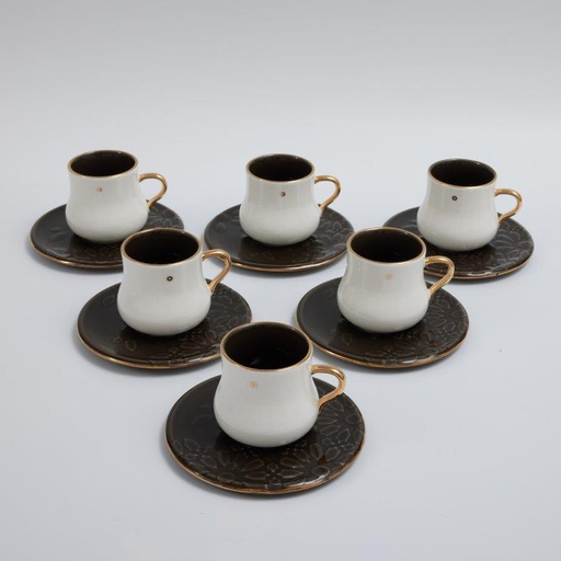 [DUN1352] 6cup 6saucer 200CC - BLACK   