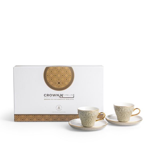 [ET2083] Turkish  Coffee Set 12Pcs From Crown - Grey