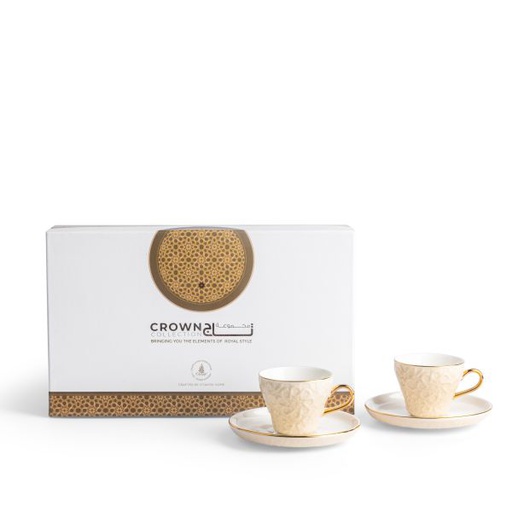 [ET2084] Turkish  Coffee Set 12Pcs From Crown - Beige