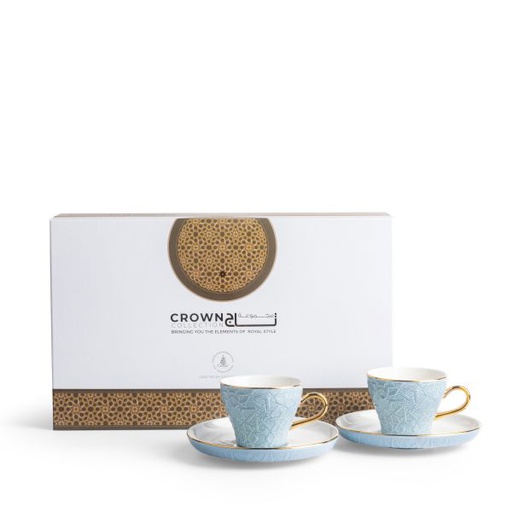 [ET2096] Tea Porcelain Set 12 Pcs From Crown - Blue