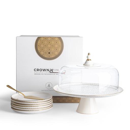[ET2100] Cake  Serving Set 9Pcs From Crown - Gold