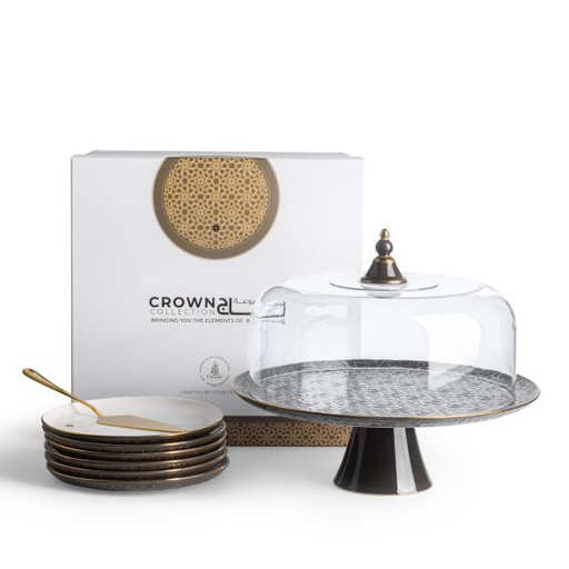 [ET2102] Cake  Serving Set 9Pcs From Crown - Black