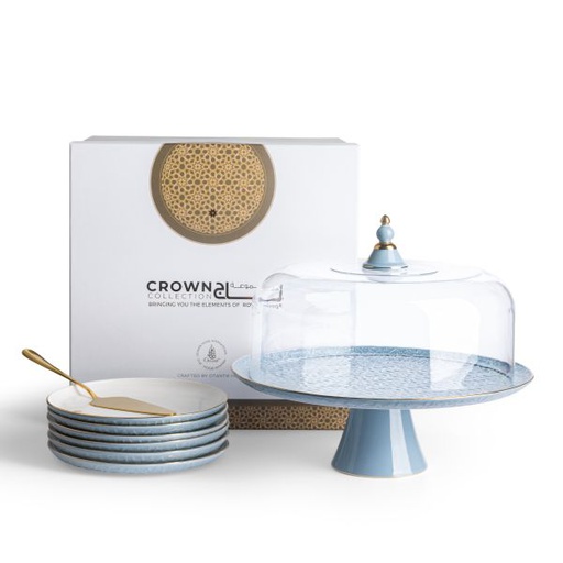 [ET2103] Cake  Serving Set 9Pcs From Crown - Blue