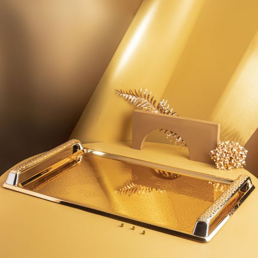 [TH0044] Serving Tray From Crown - Gold