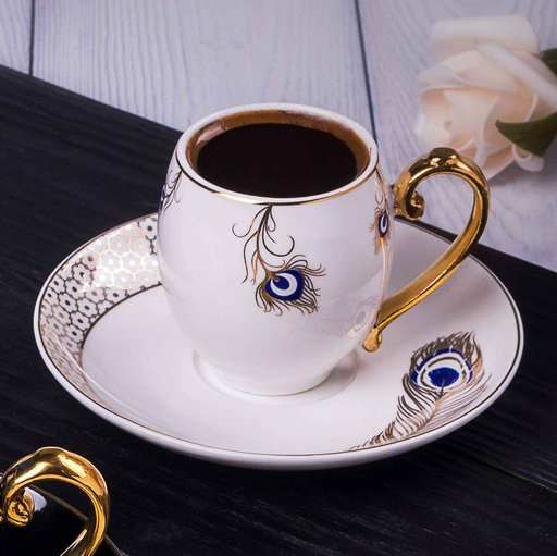 [ET1008] White - Turkish Coffee Sets From Lale Ask