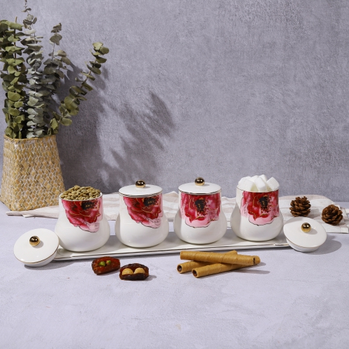 [ET1146] White - Spices Sets From Camillia Collection