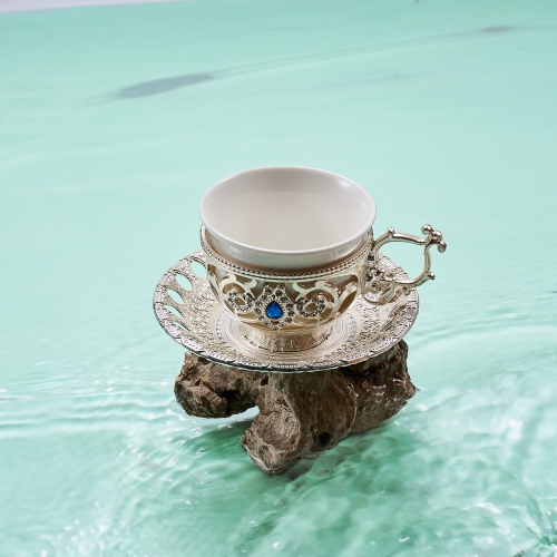 [KB1011-1 Silver] Silver - Turkish Coffee Sets From Zinc