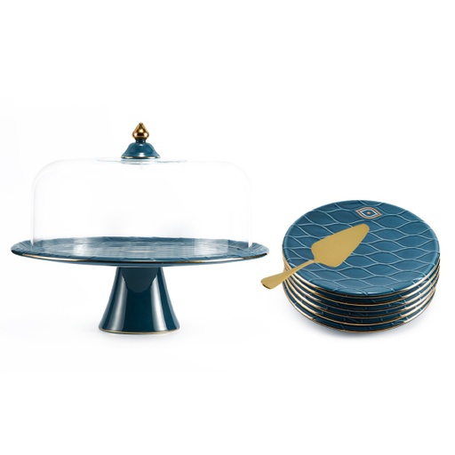 [ET1522] Blue  - Cake Serving Sets From Nazar