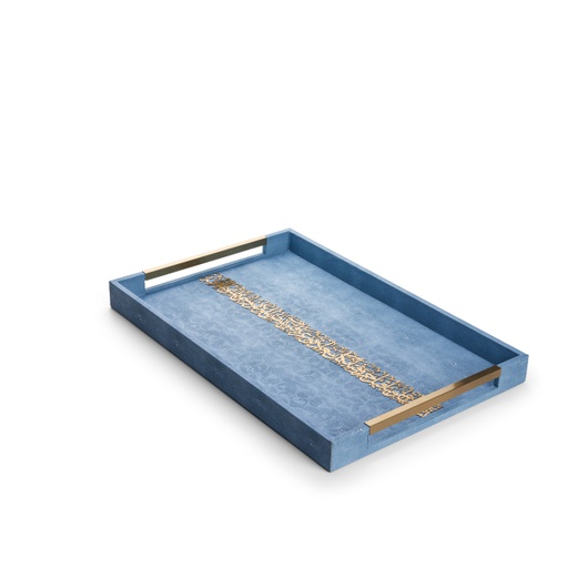 [SUZ1015]  Leather Tray From Joud - Blue