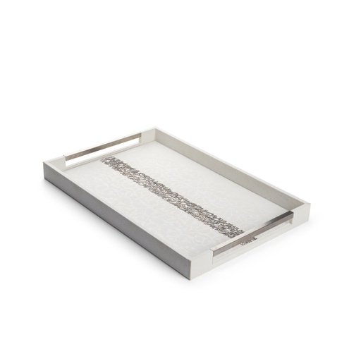 [SUZ1019]  Leather Tray From Joud - White