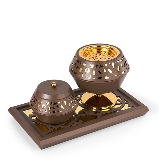 [JG1176] Incense Burner With Elegant Design From Majlis - Brown
