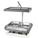 Large Serving Buffet with Stainless Steel Bowl From Majlis - Grey