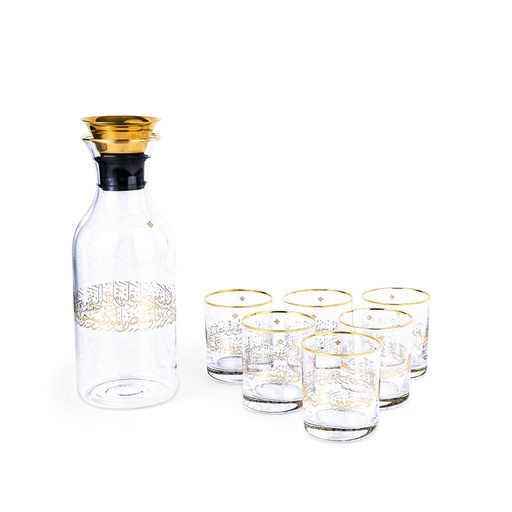 [GC1020] Jug For Juice with 6 Glass Cup From Joud - Glass