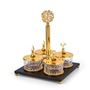 Stand For Serving Sweets 4 Bowls With Arabic Design From Zuwar - Black