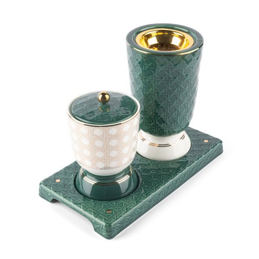 [ET1916] Incense Burners From Rattan - Green