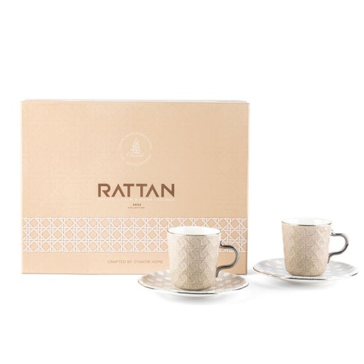 [ET1877] Porcelain Tea Sets For One Person From Rattan - Beige